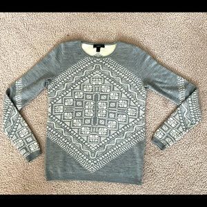 J. Crew women’s merino wool sweater with geometric pattern size XS